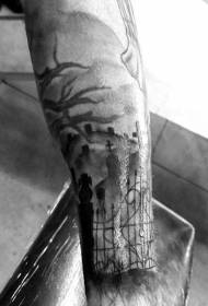 рука таємничий чорно-білий кладовище татуювання візерунок