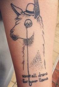 lengan alpaca titik hitam yang mudah dengan corak tatu surat