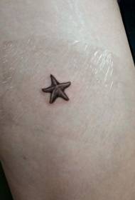 padrão de tatuagem de braço elegante pequena estrela do mar preta
