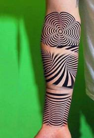 қара және ақ түсті гипноздық зергерлік татуировкасы
