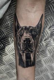 muž paže černé a bílé doberman tetování vzor
