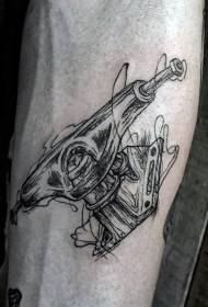 рука весело механічні чорно-біла лінія татуювання візерунок