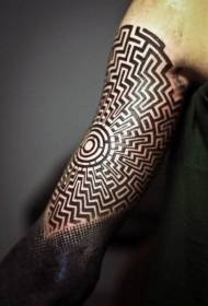 črno-beli polinezijski dekorativni vzorec tatoo za roke
