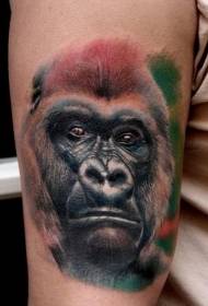 driegħ realistiku tal-mudell Gorilla realistiku tat-tatwaġġ tal-kap tal-Gorilla