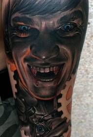 braccio impressionante modello di tatuaggio uomo vampiro dipinto