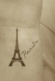elegante brazo da torre Eiffel de París patrón de tatuaje