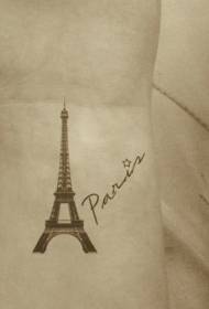 elegan Paris Eiffel Tower arm Tattoo tatu