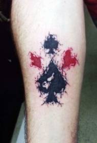 jednostavan akvarelni igraći simbol simbola ruku tetovaža uzorak