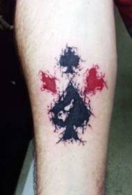 eenvoudige aquarel speelkaart symbool arm tattoo patroon