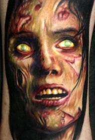 modèle de tatouage bras très couleur portrait réaliste monstre