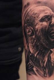 Gwerra Zombie Ritratt tat-Tattoo fil-Film ta 'Driegħ