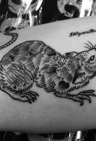 bukton nga labi ka daotan nga itom ug puti nga sumbanan sa tattoo sa mouse