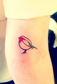 lindo patrón de tatuaje de brazo de pájaro rojo