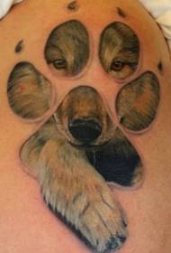 braço pata animal bonito impressão e lobo tatuagem padrão