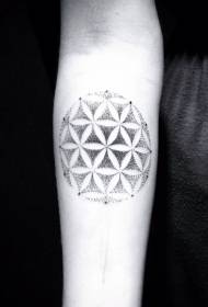 brazo tribal estilo negro pinchazo flor tatuaje patrón