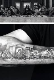 arm vackra svartvita religiösa tatuering mönster för slutlig middag