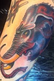 modello di tatuaggio avatar mammut colorato fresco
