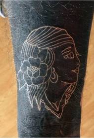 arm simple white gypsy girl tattoo pattern