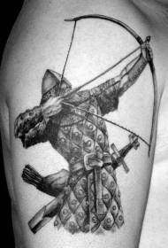 Arm schwarz Esche mittelalterlichen Bogenschützen Persönlichkeit Tattoo-Muster