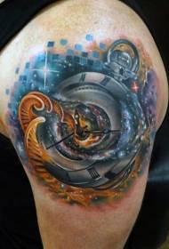 braccio tatuaggio colorato lucido bellissimo cielo stellato modello tatuaggio