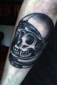 braso cool na old school black and white skull helmet tattoo pattern