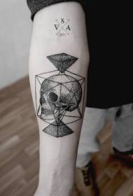 озброїтись цікавою чорно-білою геометрією жала з малюнком татуювання черепа