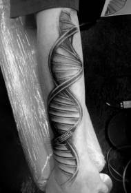Simbol DNA lengan dengan pola tato digital abu-abu hitam