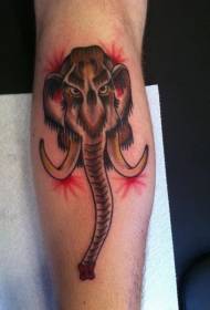 renkli küçük mamut kafa kol dövme deseni