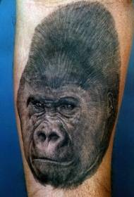 Arm musta Gorilla Head Tattoo -malli