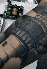 рука реалістичні візерунок татуювання чорний маяк