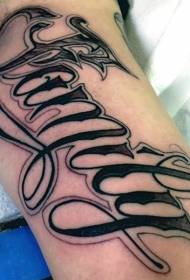 rameno krásne čierne a biele písmeno osobnosti tetovanie vzor