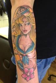 braccio tatuaggio stile colore ragazza personalità tatuaggio modello