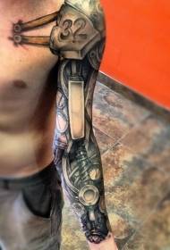 cool Iron robot arm tattoo pattern