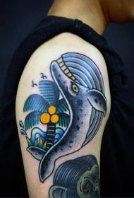 yechinyakare chikara ruvara rwemuchindwe uye whale ruoko tattoo maitiro