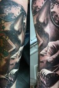 Paže nádherný hazard téma mužský portrét tetování vzor