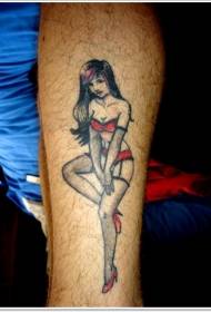 apa lori apa Red Bikini Girl Tattoo Pattern