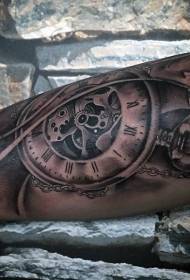 оръжие страхотен черен механичен часовник татуировка модел