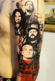 Brazo grande pintado famoso retrato tatuaje patrón