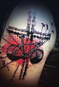 Великий велосипед з ланцюжком татуювання птах ланцюг