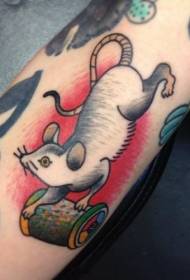 topo braccio old school con motivo tatuaggio rocchetto