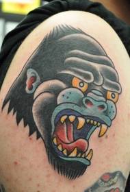 stara šola barva roke barva gorilla tattoo vzorec