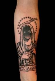 braccio misterioso donna e coltello lettera modello tatuaggio