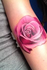 very gorgeous pink rose arm tattoo pattern