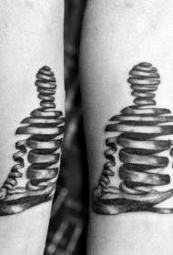 рака украсен дизајн на хуманоидна лента шема на црна тетоважа