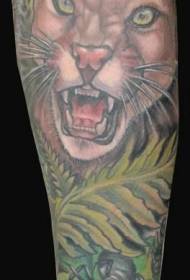 arm cool color evil roar wild cat tattoo pattern
