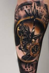 braccio incredibilmente bello modello di tatuaggio dipinto a tempo meccanico