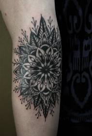 ลายดอกไม้แขนสักแขนสีดำมันดาลาขนาดใหญ่