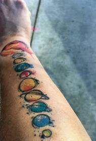 rokava barvit planet parado tatoo vzorec