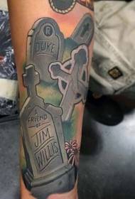 olika design stil bokstäver gravsten arm tatuering mönster