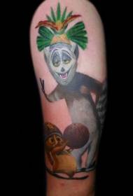 arm oulike lemur koning kleur tattoo patroon